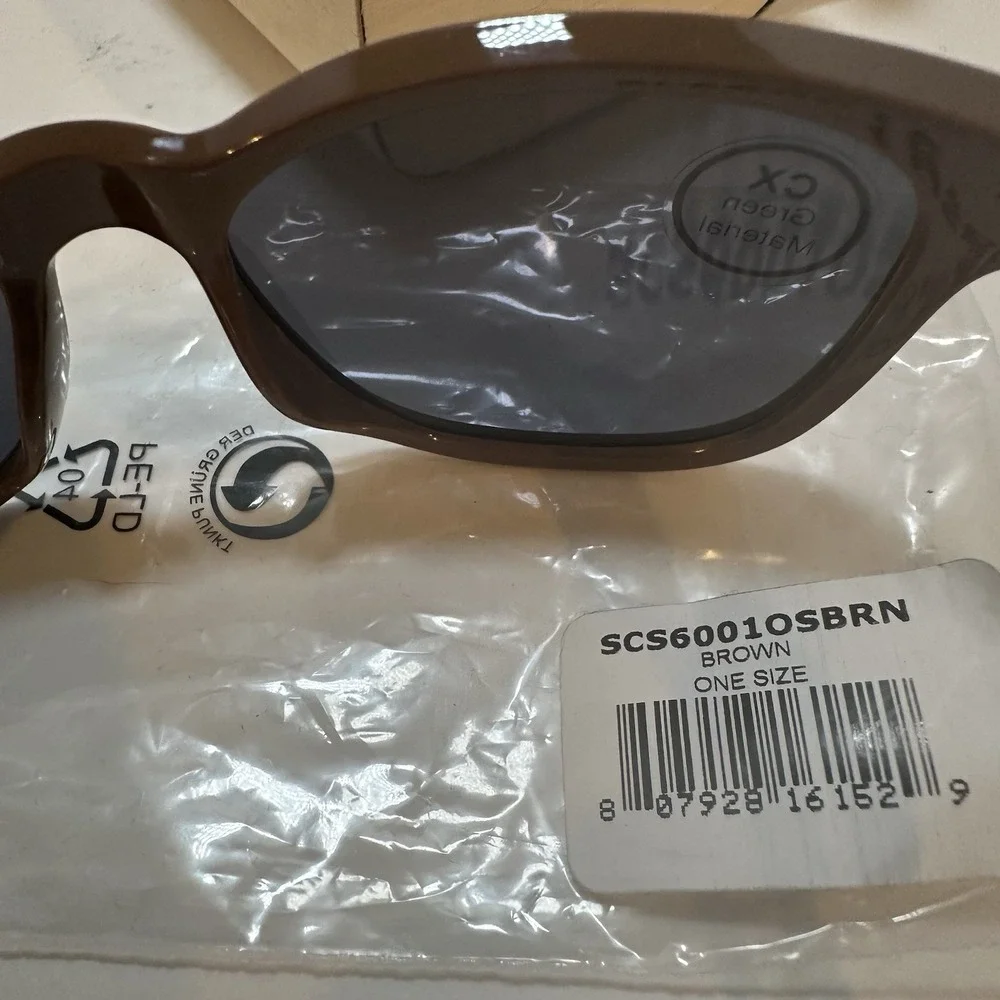 Sun cloud  Square Sunglasses Brown‎  CX Green Lenses NWT